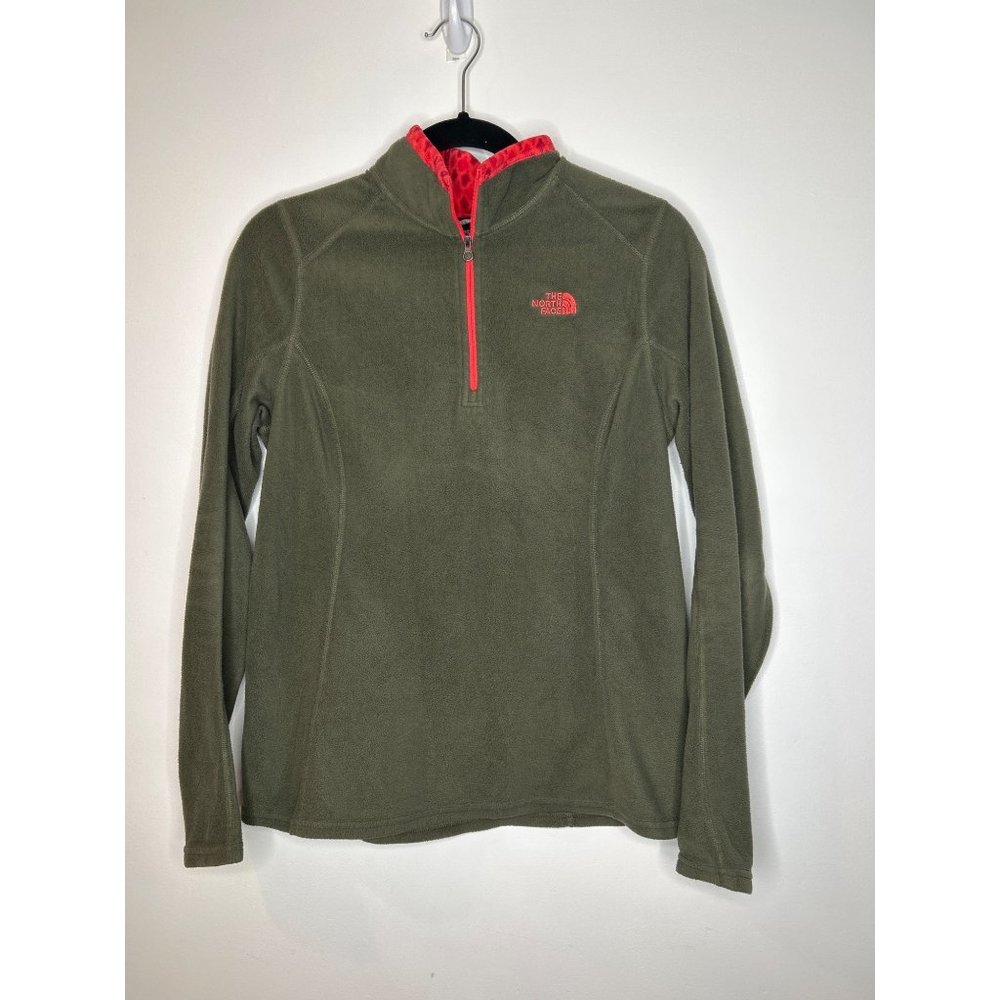 The North Face Women's Glacier 1/4 Zip Up Fleece Jacket Olive Green Size Large